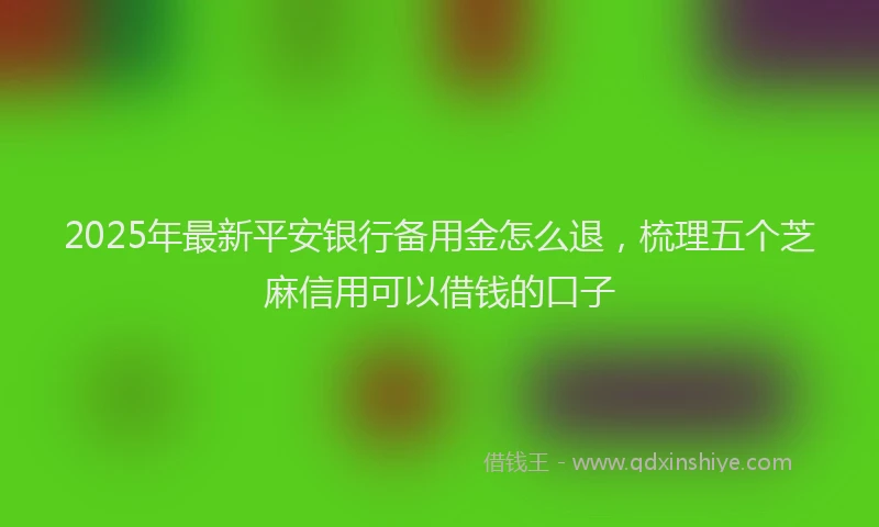 2025年最新平安银行备用金怎么退，梳理五个芝麻信用可以借钱的口子