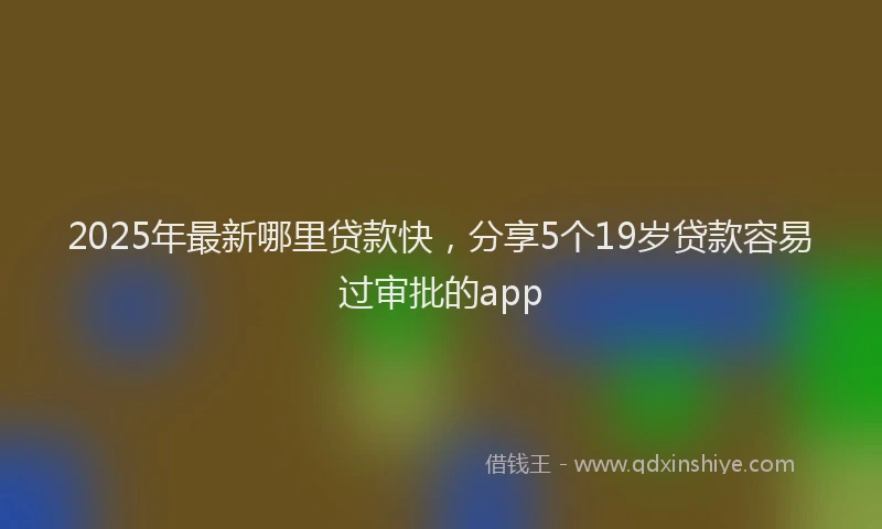 2025年最新哪里贷款快，分享5个19岁贷款容易过审批的app