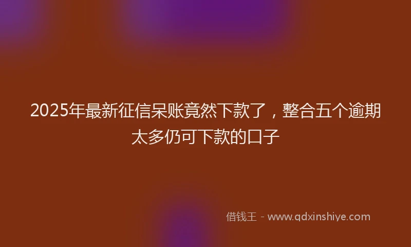 2025年最新征信呆账竟然下款了，整合五个逾期太多仍可下款的口子