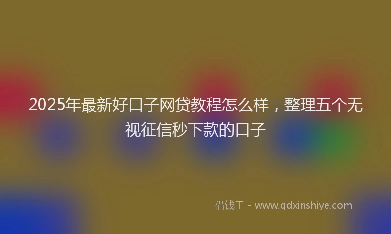 2025年最新好口子网贷教程怎么样，整理五个无视征信秒下款的口子