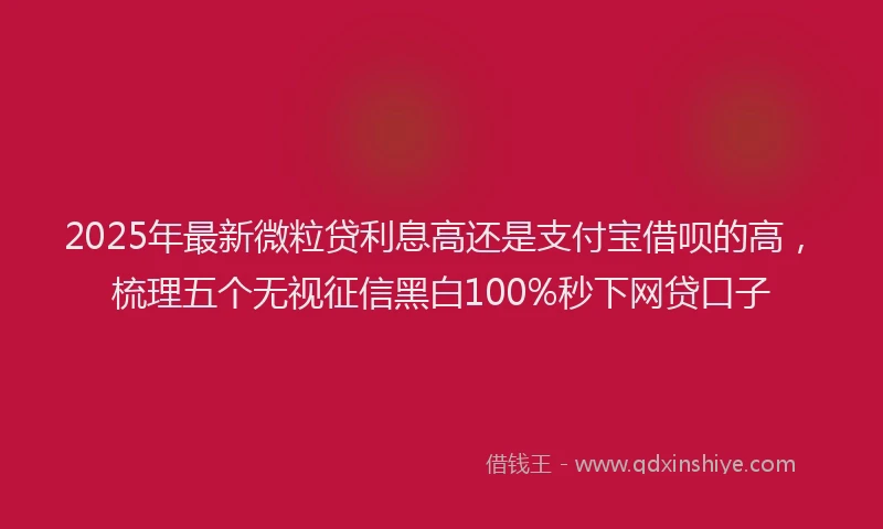 2025年最新微粒贷利息高还是支付宝借呗的高，梳理五个无视征信黑白100%秒下网贷口子