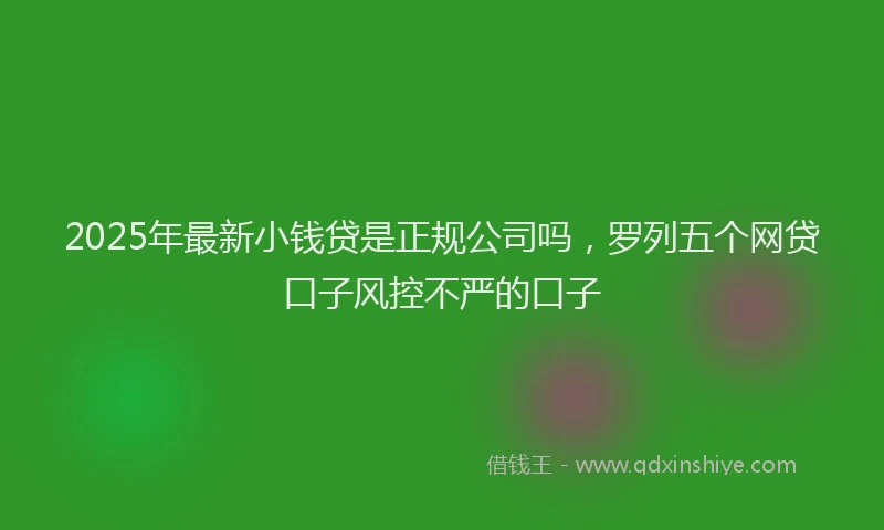 2025年最新小钱贷是正规公司吗，罗列五个网贷口子风控不严的口子