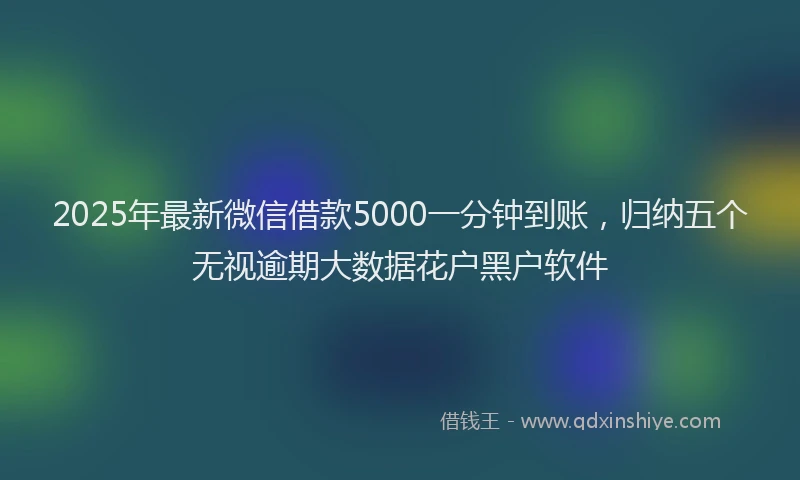 2025年最新微信借款5000一分钟到账，归纳五个无视逾期大数据花户黑户软件