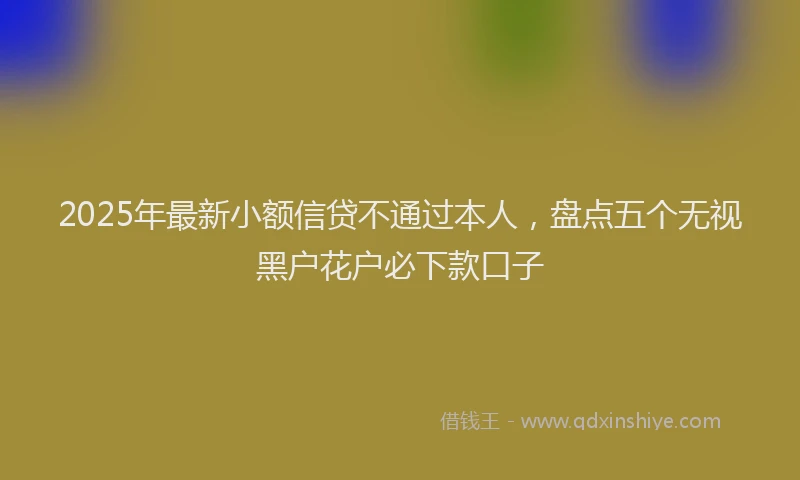 2025年最新小额信贷不通过本人，盘点五个无视黑户花户必下款口子