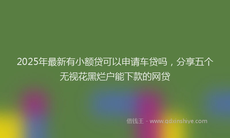 2025年最新有小额贷可以申请车贷吗，分享五个无视花黑烂户能下款的网贷