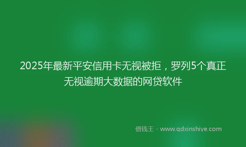 2025年最新平安信用卡无视被拒，罗列5个真正无视逾期大数据的网贷软件