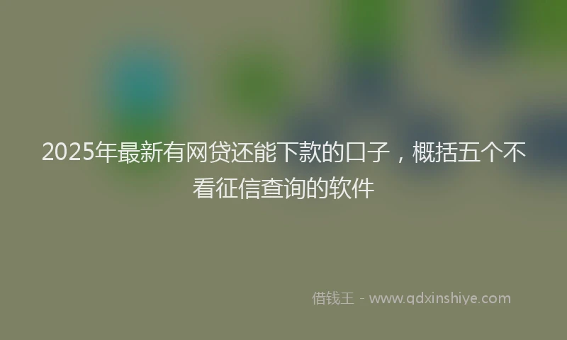2025年最新有网贷还能下款的口子，概括五个不看征信查询的软件