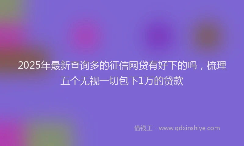2025年最新查询多的征信网贷有好下的吗，梳理五个无视一切包下1万的贷款