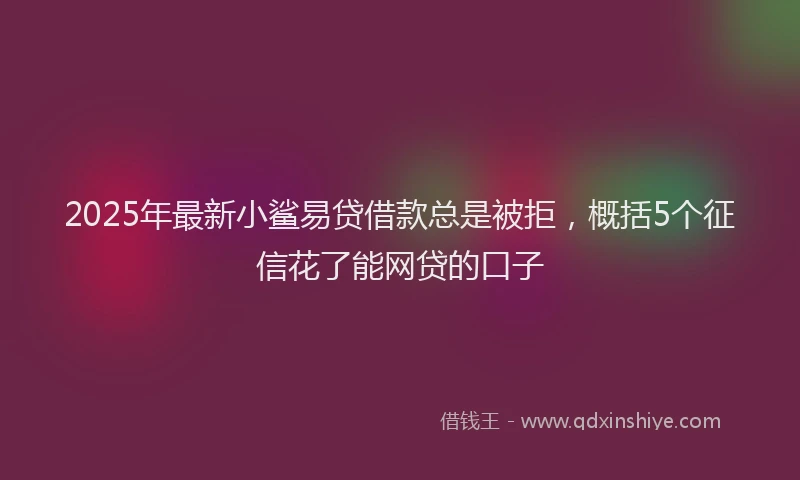 2025年最新小鲨易贷借款总是被拒，概括5个征信花了能网贷的口子