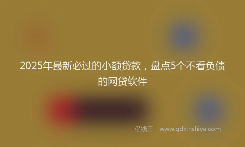 2025年最新必过的小额贷款，盘点5个不看负债的网贷软件
