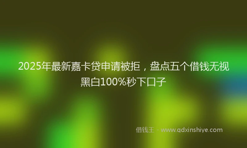 2025年最新嘉卡贷申请被拒，盘点五个借钱无视黑白100%秒下口子