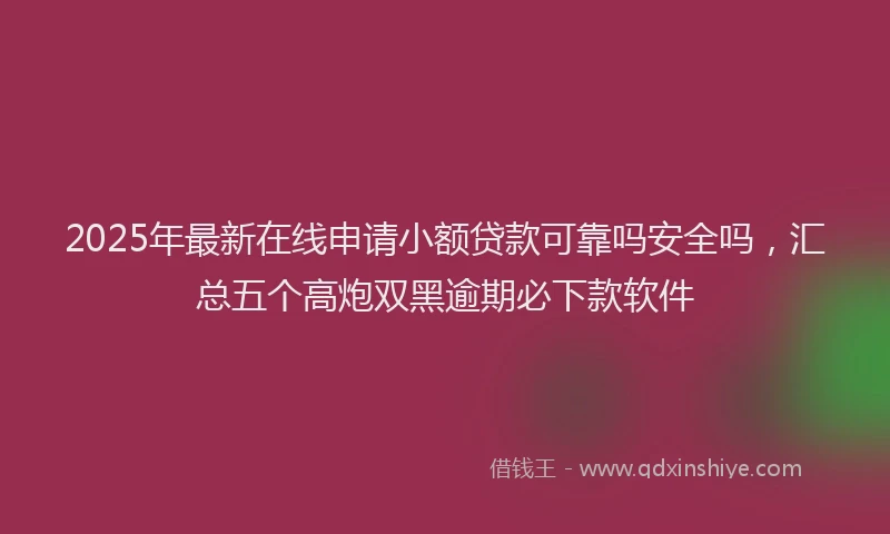 2025年最新在线申请小额贷款可靠吗安全吗，汇总五个高炮双黑逾期必下款软件