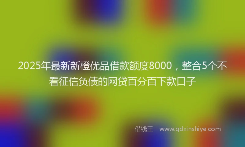 2025年最新新橙优品借款额度8000，整合5个不看征信负债的网贷百分百下款口子