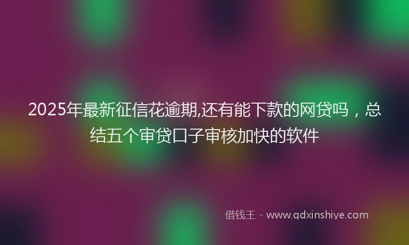 2025年最新征信花逾期,还有能下款的网贷吗，总结五个审贷口子审核加快的软件