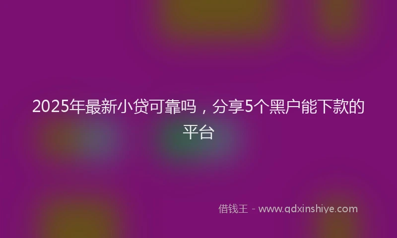 2025年最新小贷可靠吗，分享5个黑户能下款的平台