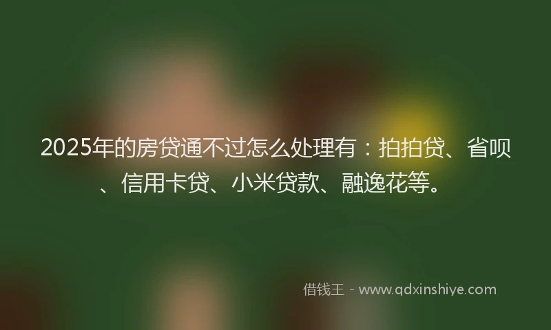 2025年的房贷通不过怎么处理有：拍拍贷、省呗、信用卡贷、小米贷款、融逸花等。