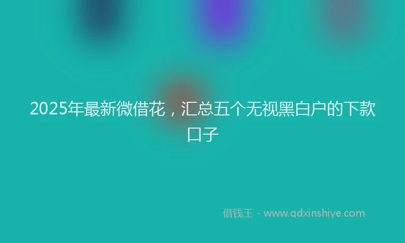 2025年最新微借花，汇总五个无视黑白户的下款口子