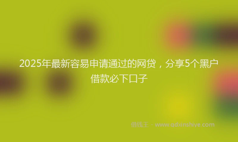 2025年最新容易申请通过的网贷，分享5个黑户借款必下口子