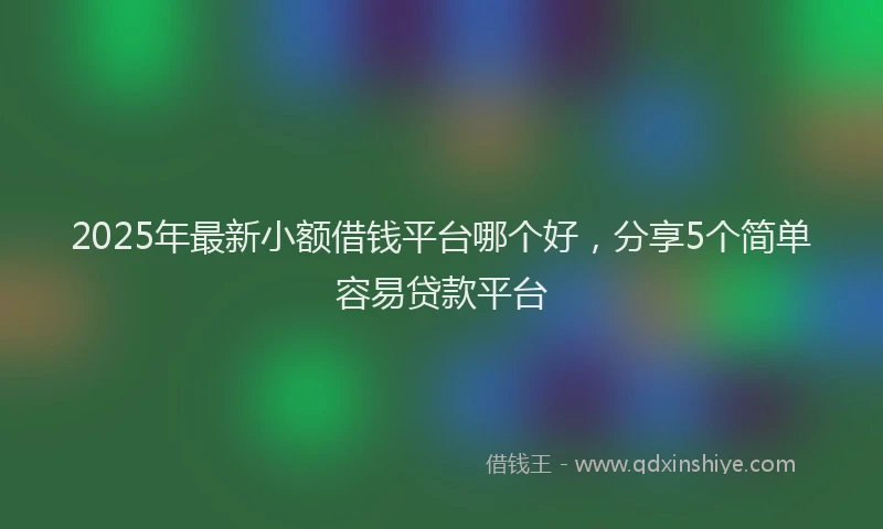 2025年最新小额借钱平台哪个好，分享5个简单容易贷款平台