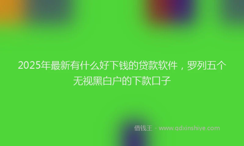 2025年最新有什么好下钱的贷款软件，罗列五个无视黑白户的下款口子