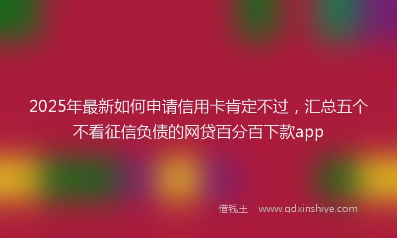 2025年最新如何申请信用卡肯定不过，汇总五个不看征信负债的网贷百分百下款app