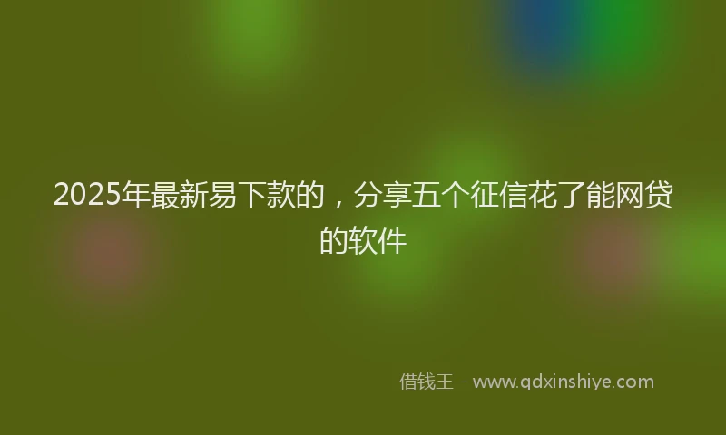 2025年最新易下款的，分享五个征信花了能网贷的软件