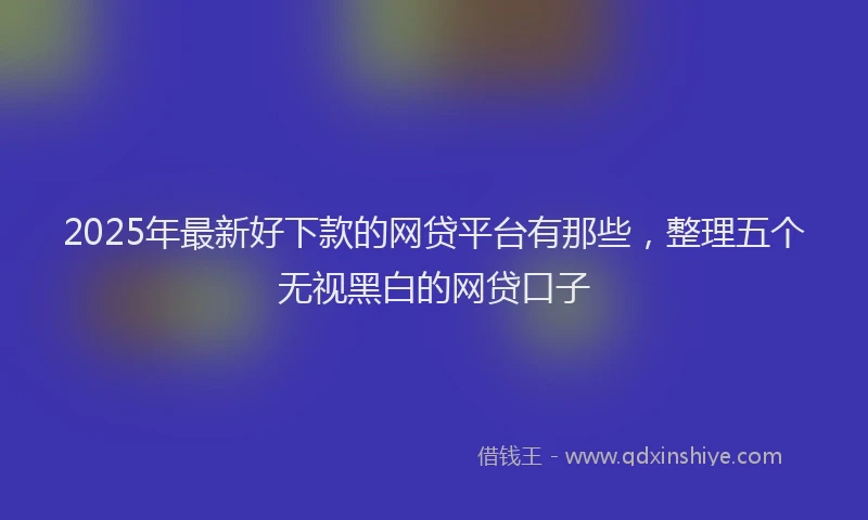 2025年最新好下款的网贷平台有那些，整理五个无视黑白的网贷口子