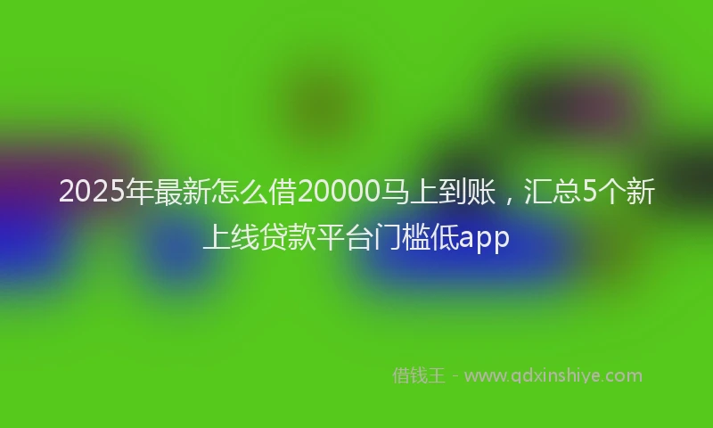 2025年最新怎么借20000马上到账，汇总5个新上线贷款平台门槛低app