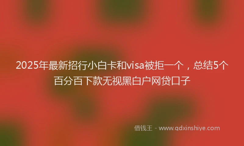2025年最新招行小白卡和visa被拒一个，总结5个百分百下款无视黑白户网贷口子