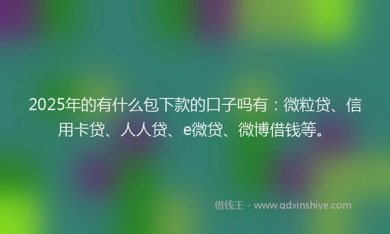 2025年的有什么包下款的口子吗有：微粒贷、信用卡贷、人人贷、e微贷、微博借钱等。