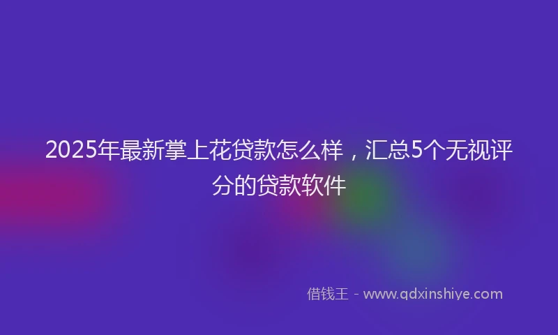 2025年最新掌上花贷款怎么样，汇总5个无视评分的贷款软件