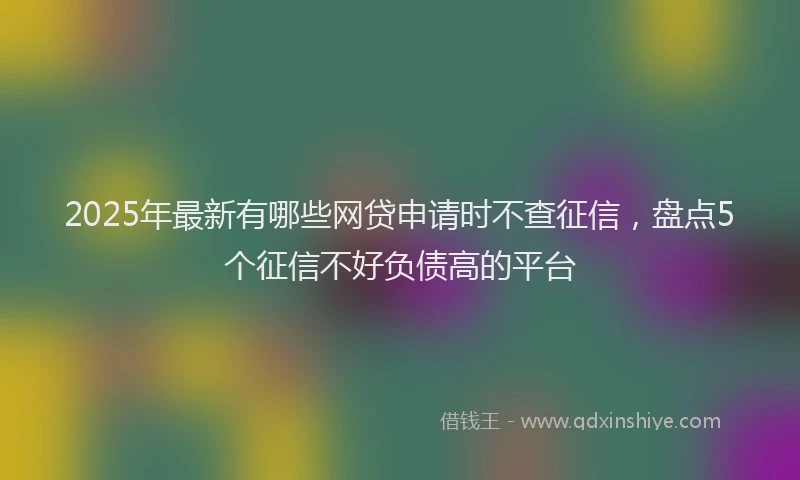 2025年最新有哪些网贷申请时不查征信，盘点5个征信不好负债高的平台