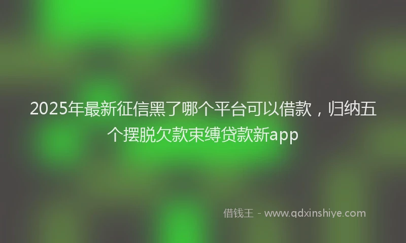 2025年最新征信黑了哪个平台可以借款，归纳五个摆脱欠款束缚贷款新app