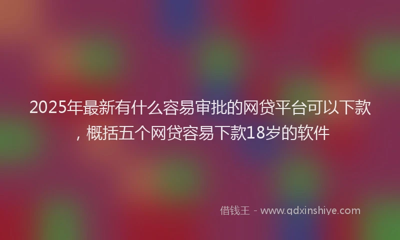 2025年最新有什么容易审批的网贷平台可以下款，概括五个网贷容易下款18岁的软件