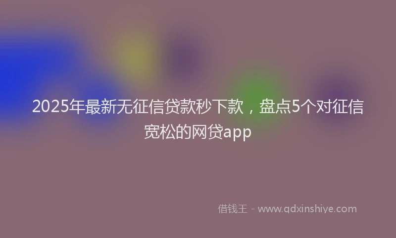 2025年最新无征信贷款秒下款，盘点5个对征信宽松的网贷app