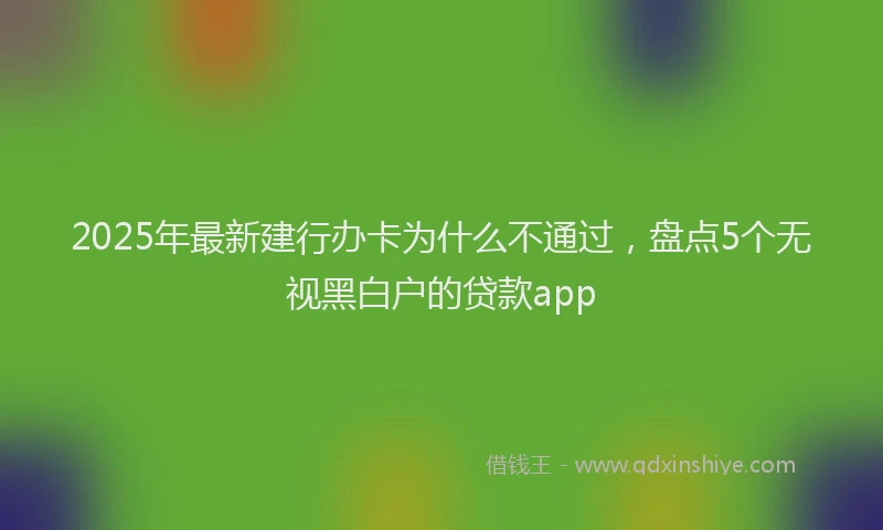 2025年最新建行办卡为什么不通过，盘点5个无视黑白户的贷款app