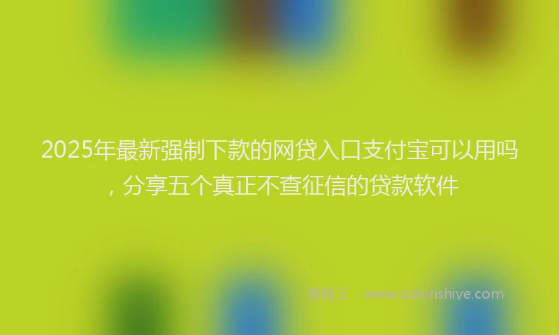 2025年最新强制下款的网贷入口支付宝可以用吗，分享五个真正不查征信的贷款软件