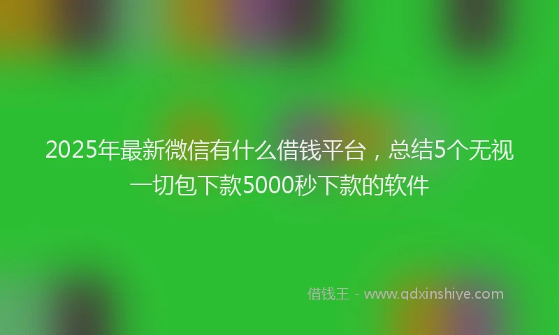 2025年最新微信有什么借钱平台，总结5个无视一切包下款5000秒下款的软件