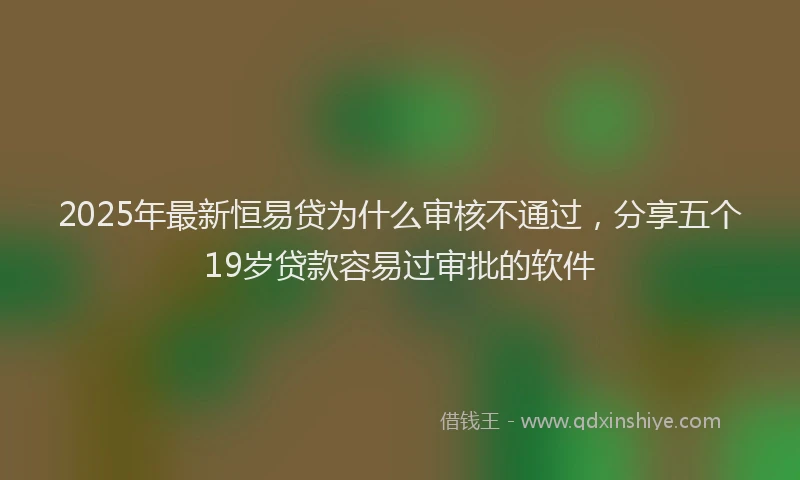 2025年最新恒易贷为什么审核不通过，分享五个19岁贷款容易过审批的软件