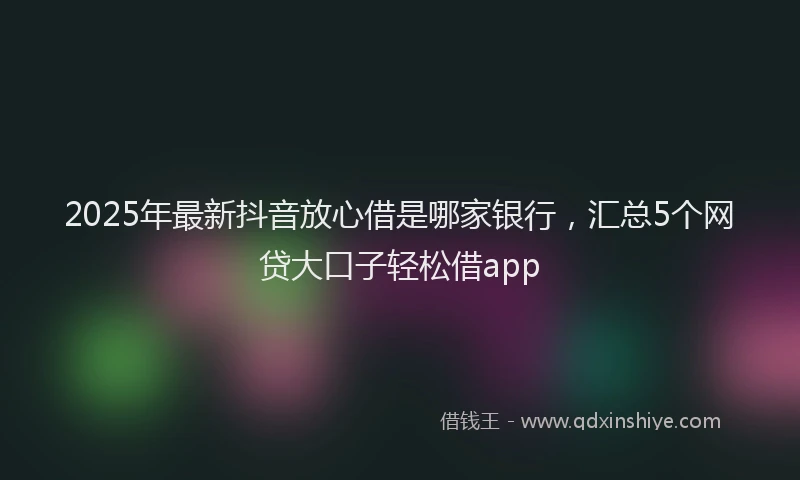 2025年最新抖音放心借是哪家银行，汇总5个网贷大口子轻松借app