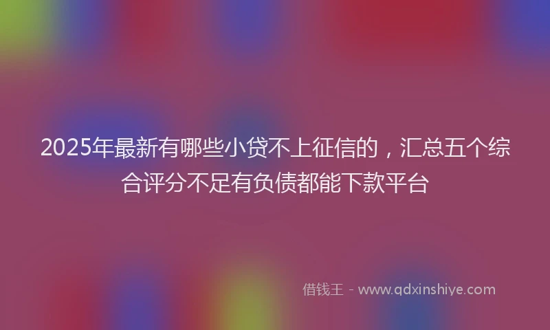 2025年最新有哪些小贷不上征信的，汇总五个综合评分不足有负债都能下款平台