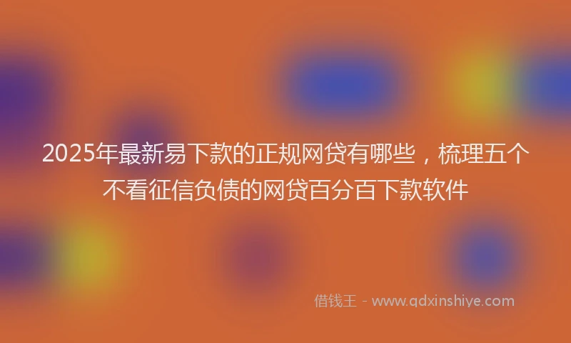 2025年最新易下款的正规网贷有哪些，梳理五个不看征信负债的网贷百分百下款软件