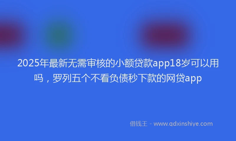 2025年最新无需审核的小额贷款app18岁可以用吗，罗列五个不看负债秒下款的网贷app