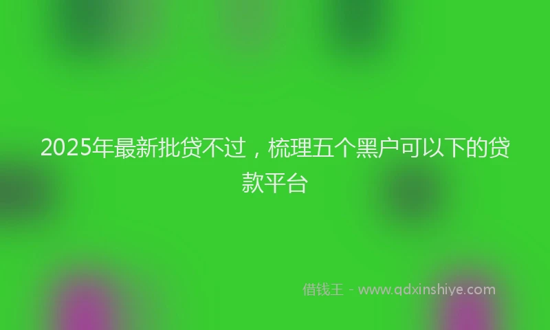 2025年最新批贷不过，梳理五个黑户可以下的贷款平台