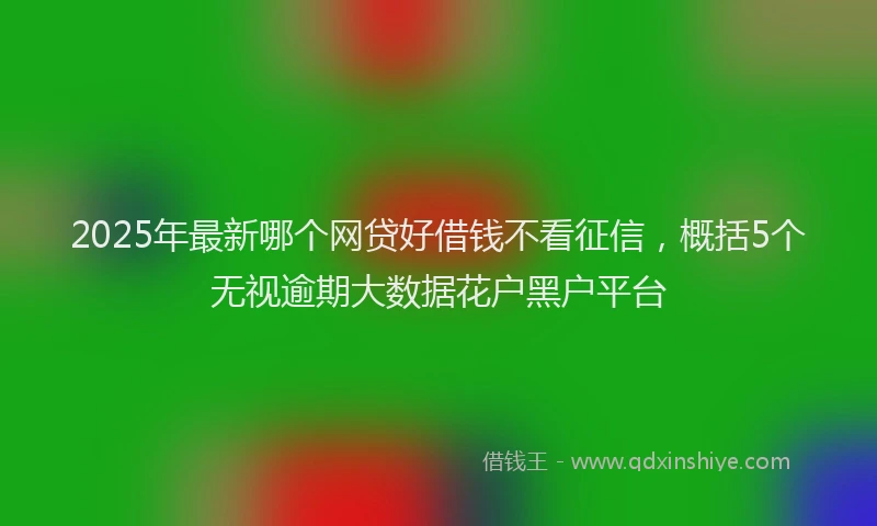 2025年最新哪个网贷好借钱不看征信，概括5个无视逾期大数据花户黑户平台