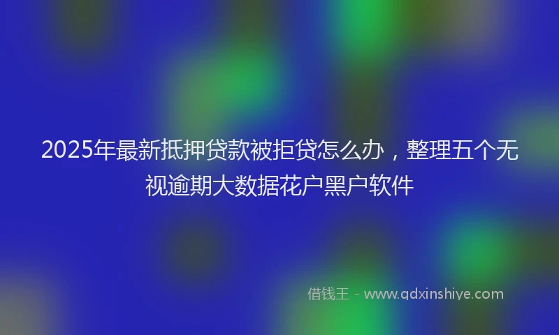 2025年最新抵押贷款被拒贷怎么办，整理五个无视逾期大数据花户黑户软件