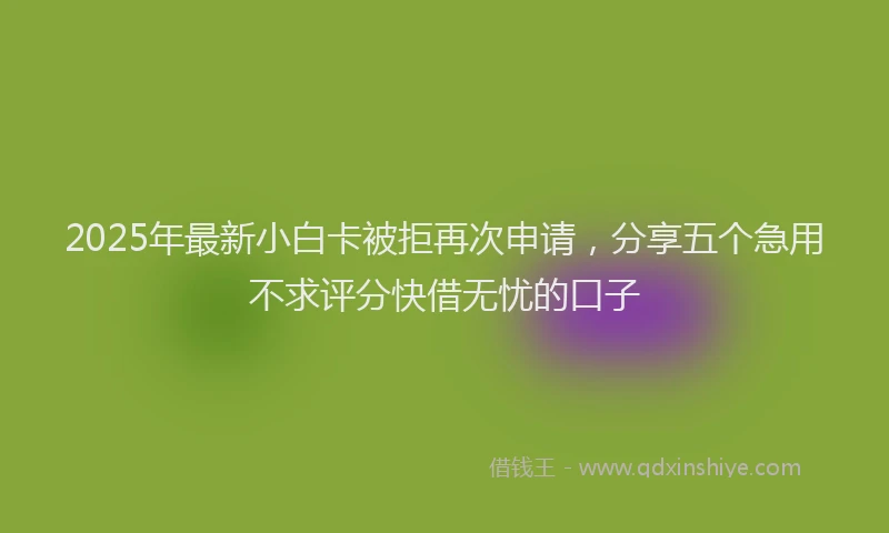 2025年最新小白卡被拒再次申请，分享五个急用不求评分快借无忧的口子