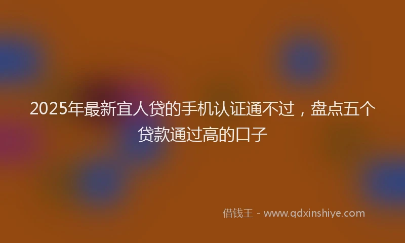 2025年最新宜人贷的手机认证通不过，盘点五个贷款通过高的口子