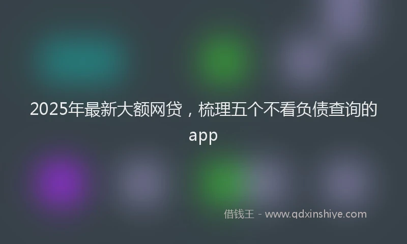 2025年最新大额网贷，梳理五个不看负债查询的app