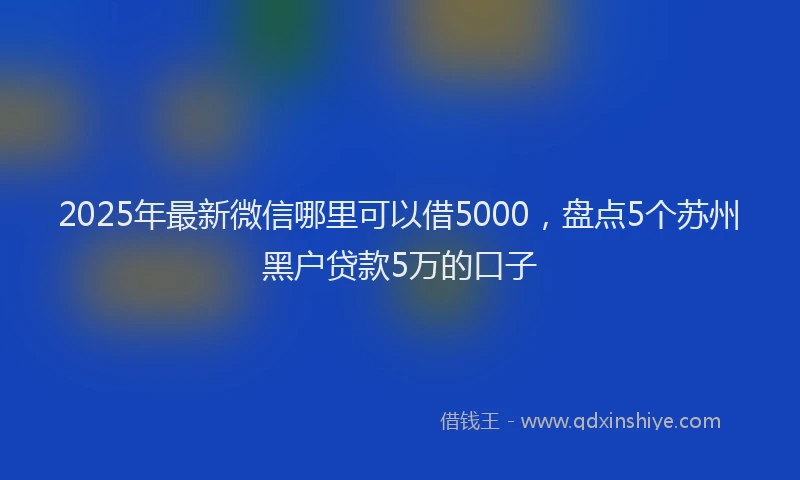2025年最新微信哪里可以借5000，盘点5个苏州黑户贷款5万的口子